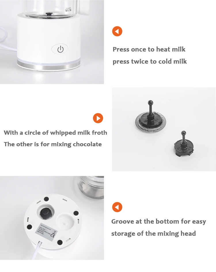 Factory Price Electric Coffee Milk Foamer Warmer Automatic Magnetic Drive Glass Milk Frother