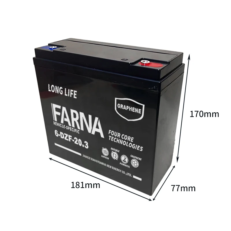 6-DMF-20.3 Sealed EV Battery for Electric Bicycles 12V 48V 60V 72V Lead Acid Maintenance Free Battery for Toys and Lighting