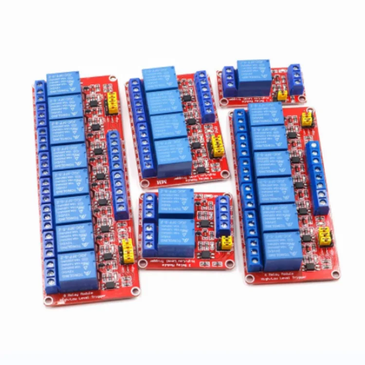 1/2/4/8-way 5V12V24V relay module with optocoupler isolation support high and low level trigger expansion board