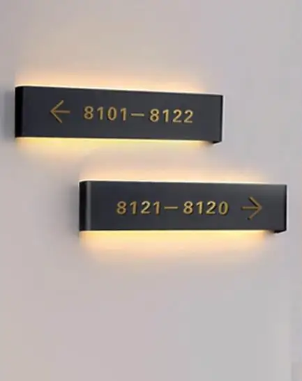 bronze sign plate door number Modern Design Style Luminous Logo Sign Plate Door Plate