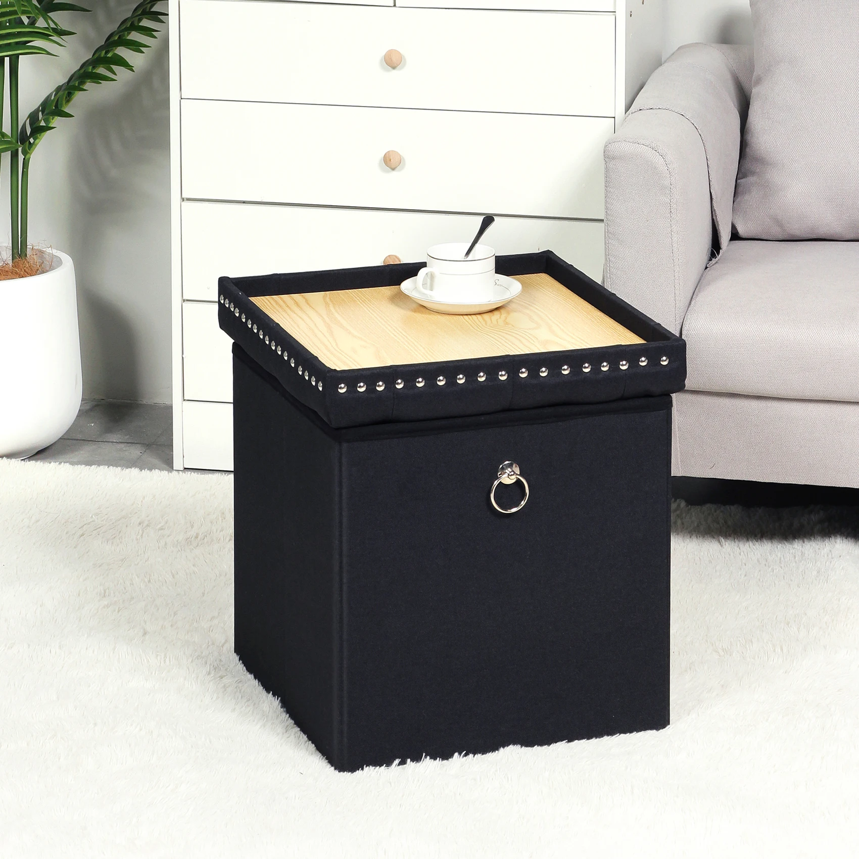 Online Shop Hot Selling Luxury Modern Relaxing Tufted Square Stool Footrest Packaging Storage Stools & Ottomans
