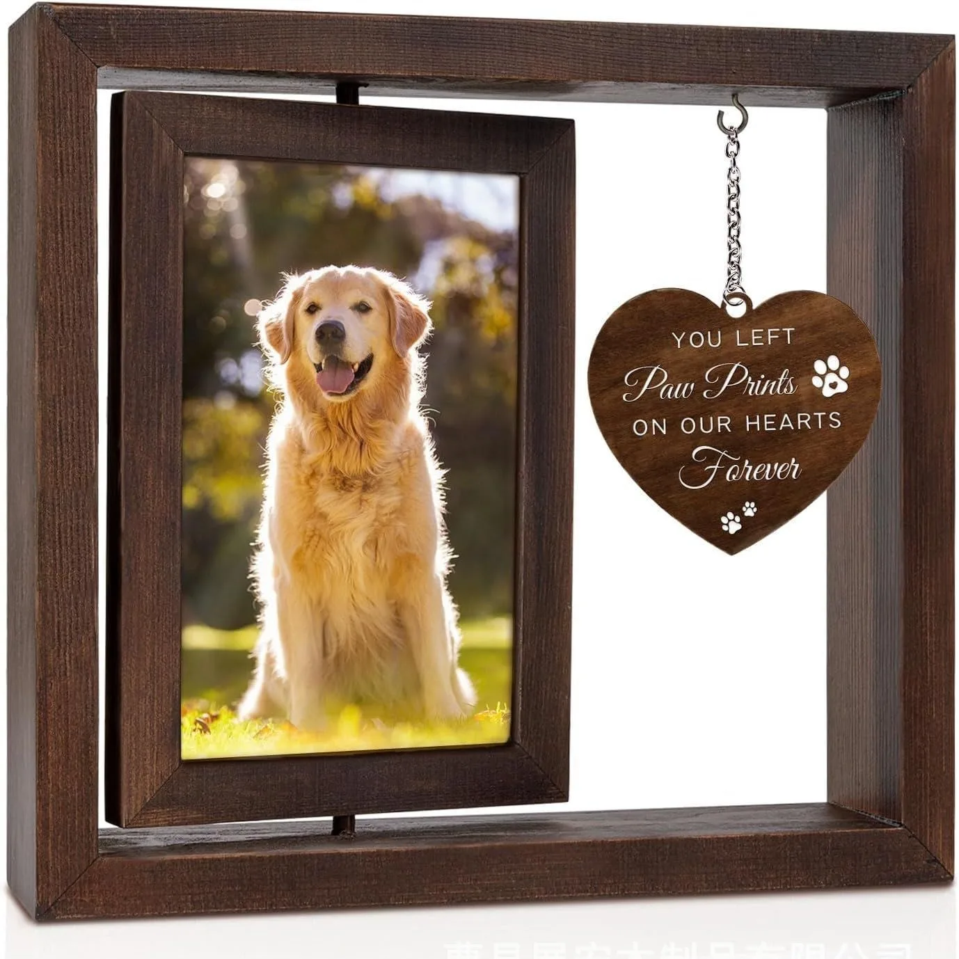 Memorial Gifts for Loss of Dog Rotating Wooden Picture Frame for 4x6 Photo Pet Memorial Gifts for Dog Cat Dog