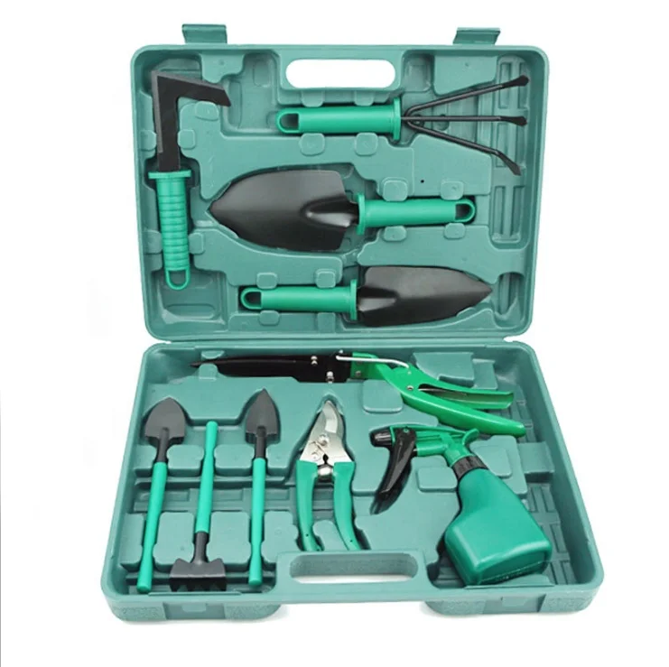 
Multi-Functional Garden Hand Tool Household Professional Hardware Mini Tool Set 10pcs Gardening Suit With Hand Box 