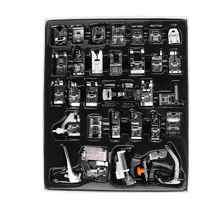 32Pcs Sewing Machine Accessories Knitting Blind Stitch Darning Presser Feet Kit Set for Brother Singer Janome