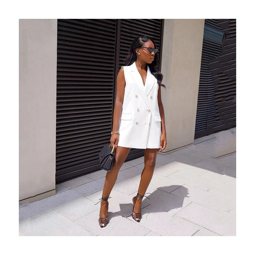 Wholesale Customized Good Quality Business Temperament White Suit Formal Vest Thin Jacket