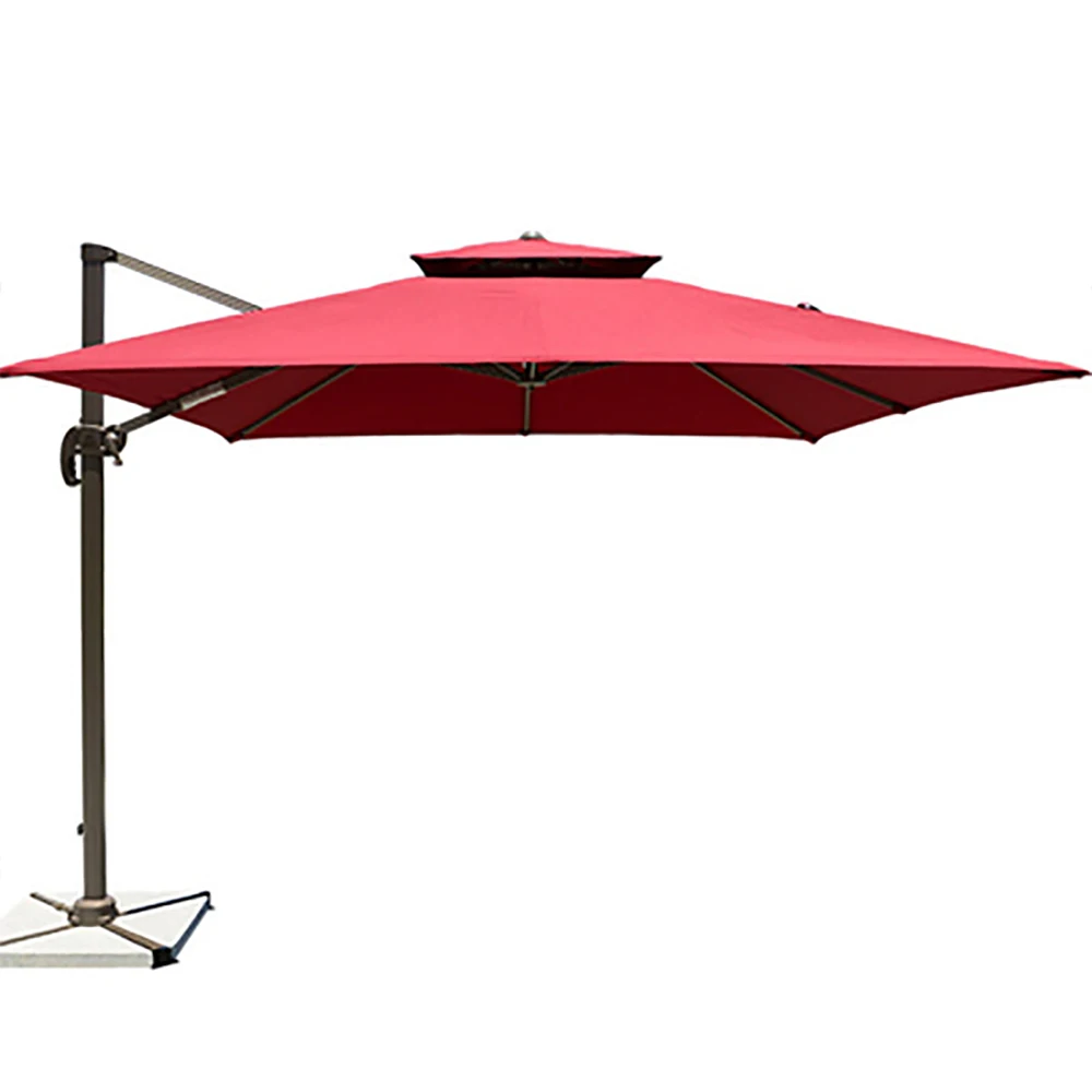 FEAMONT Commercial Use Beach Umbrella Ecru Color Side Pole Parasol 250x250 cm Polyester Material
