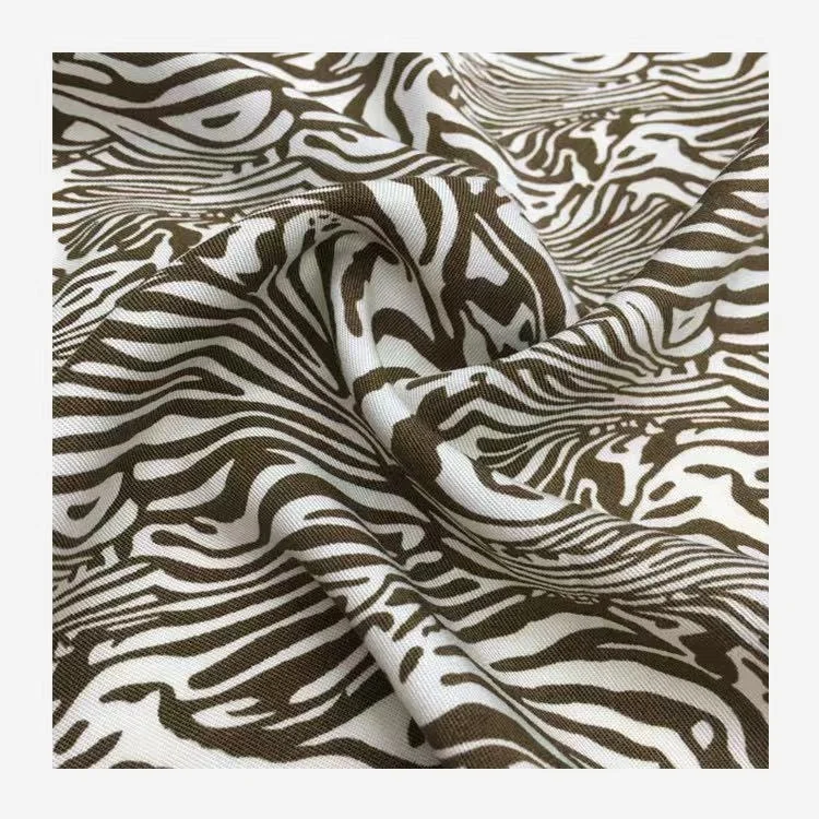 Custom bamboo rayon Reactive Leopard Printed Floral Printed Fabric for Women Pants