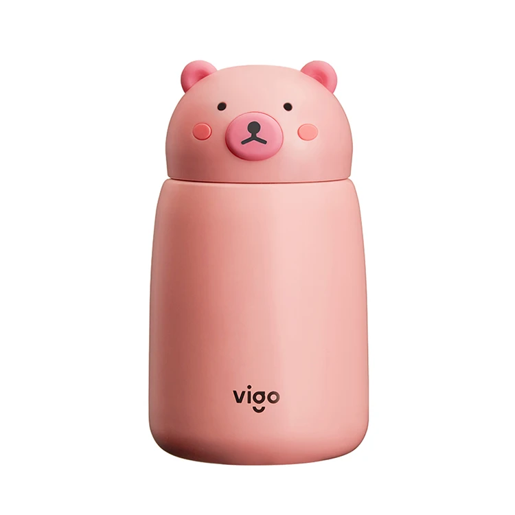 Customization Thermal Insulation Pink Cute Bear Animal Kids Water Bottle Children Custom