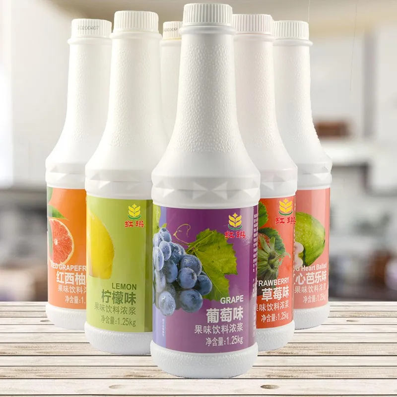 Food and beverage grape drinks bubble tea supplies fruit syrup 100% natural strawberry puree concentrate, strawberry juice