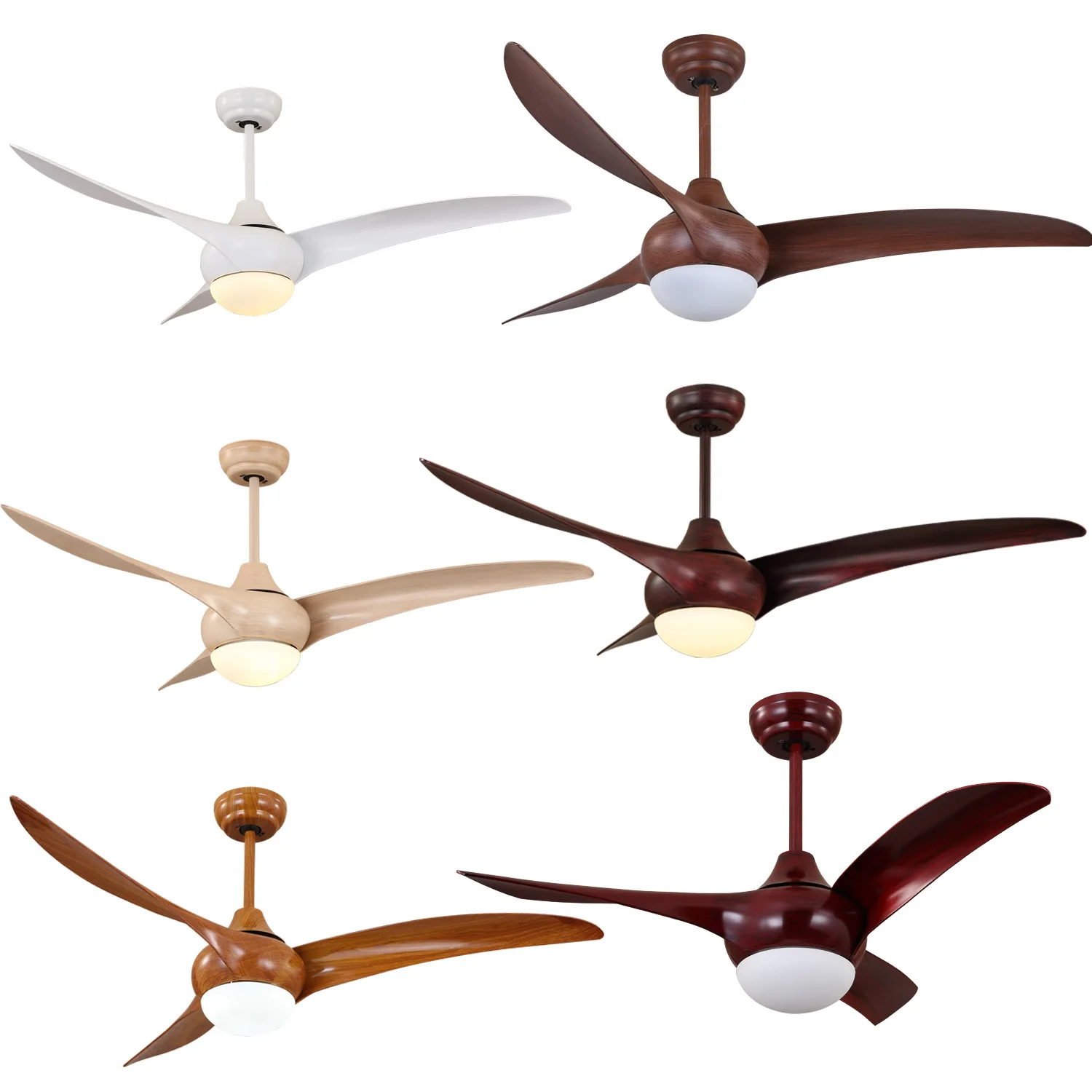 Factory Wholesale 48 Inch DC Home ABS Plastic Blade LED Module Decorative Ceiling Fan With Light