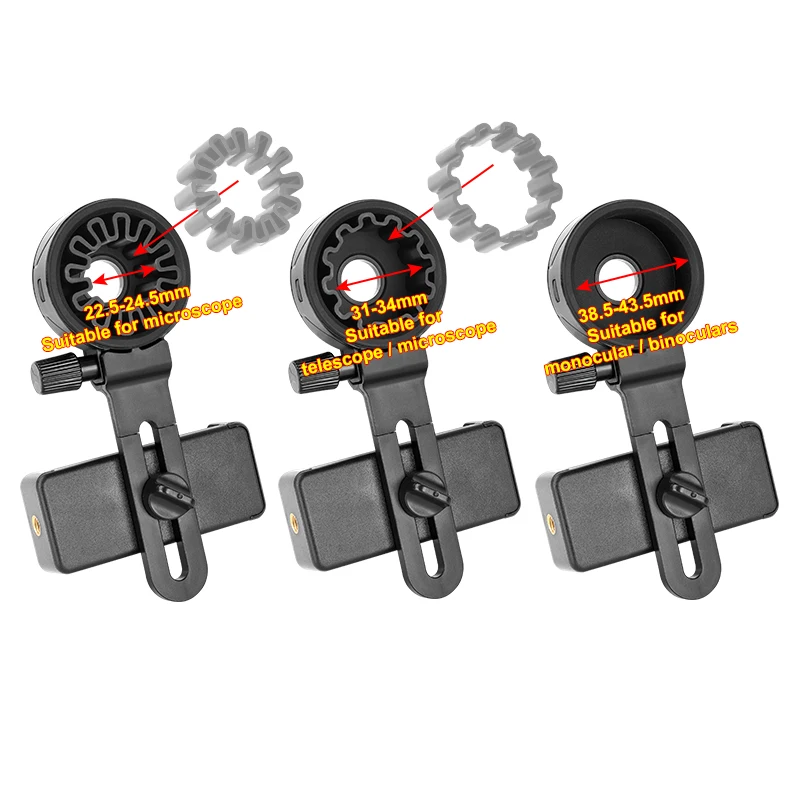 (BM-SM08A) Adjustable metal  universal Smart Cell phone  Adapter  Clip telescope microscope binoculars mount