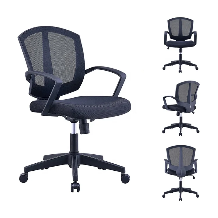 Free Sample Staff Chair Factory OEM Mid Back Cheap Ergonomic Swivel Mesh Chair Office Staff Mesh Chair for Meeting