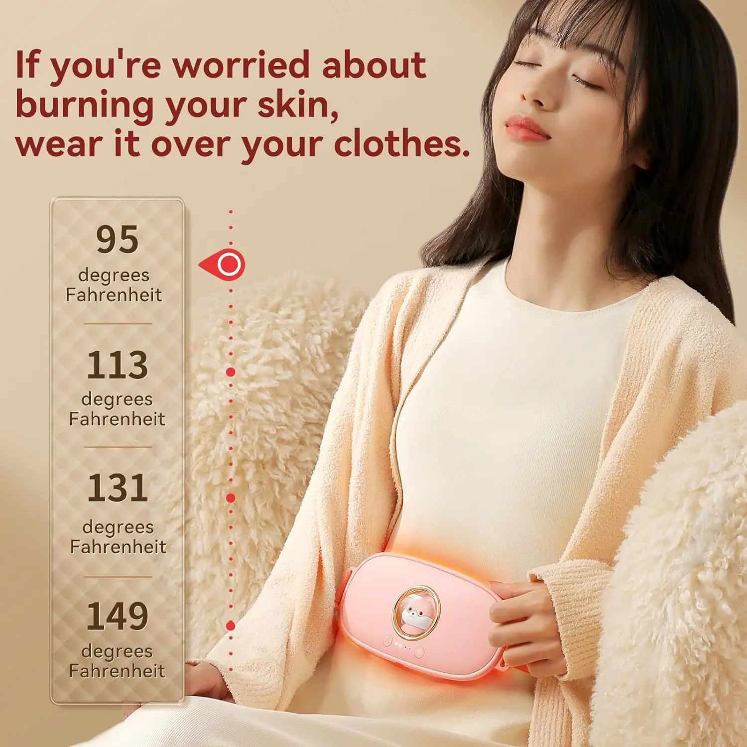 Electronic Lumbar Heating Massager Abdominal Lower Back Pain Heating belt Portable Cordless Heating Pads for the U.S. market