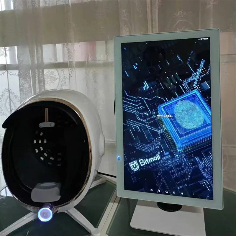 Новый дизайн 3D сенсорный экран цифровой портативный лицевой УФ умный анализатор кожи оборудование для влаги