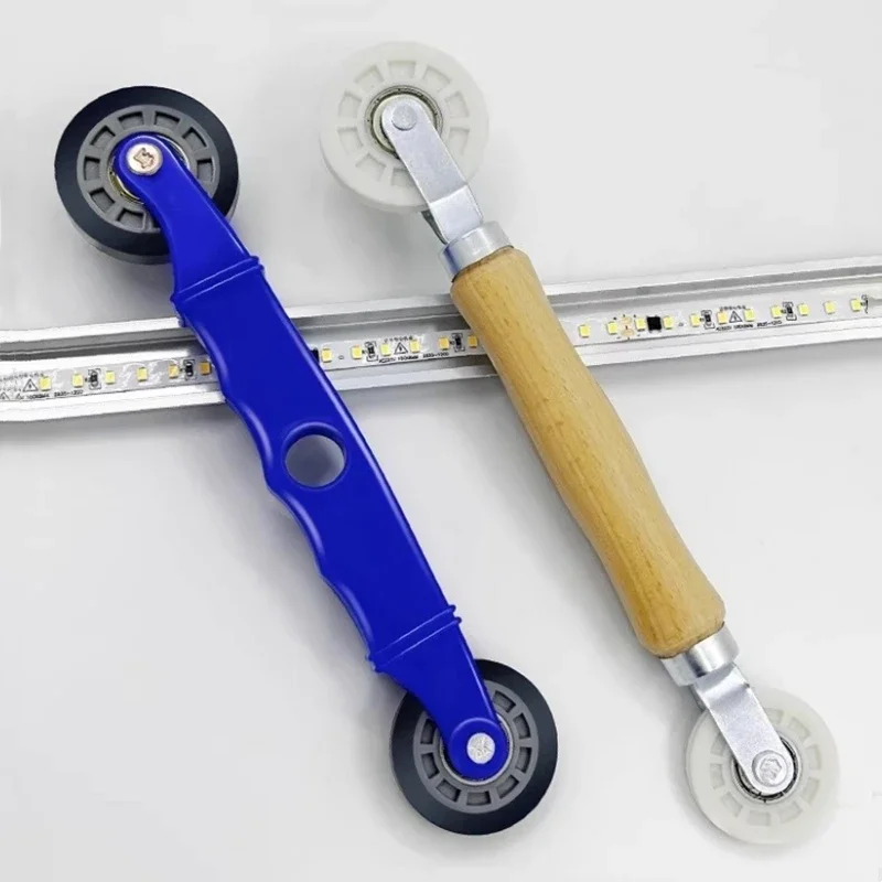 Rubber Wheel Handle Roller 5-8mm LED Strip Light Install Tool Aluminum Profile Silicone Tape Fix Hard Bar Lamp Mount Accessories