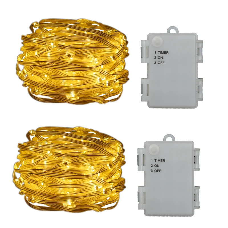 Рождественская гирлянда из медной проволоки с батарейным отсеком, покрытая ПВХ, для украшения дома