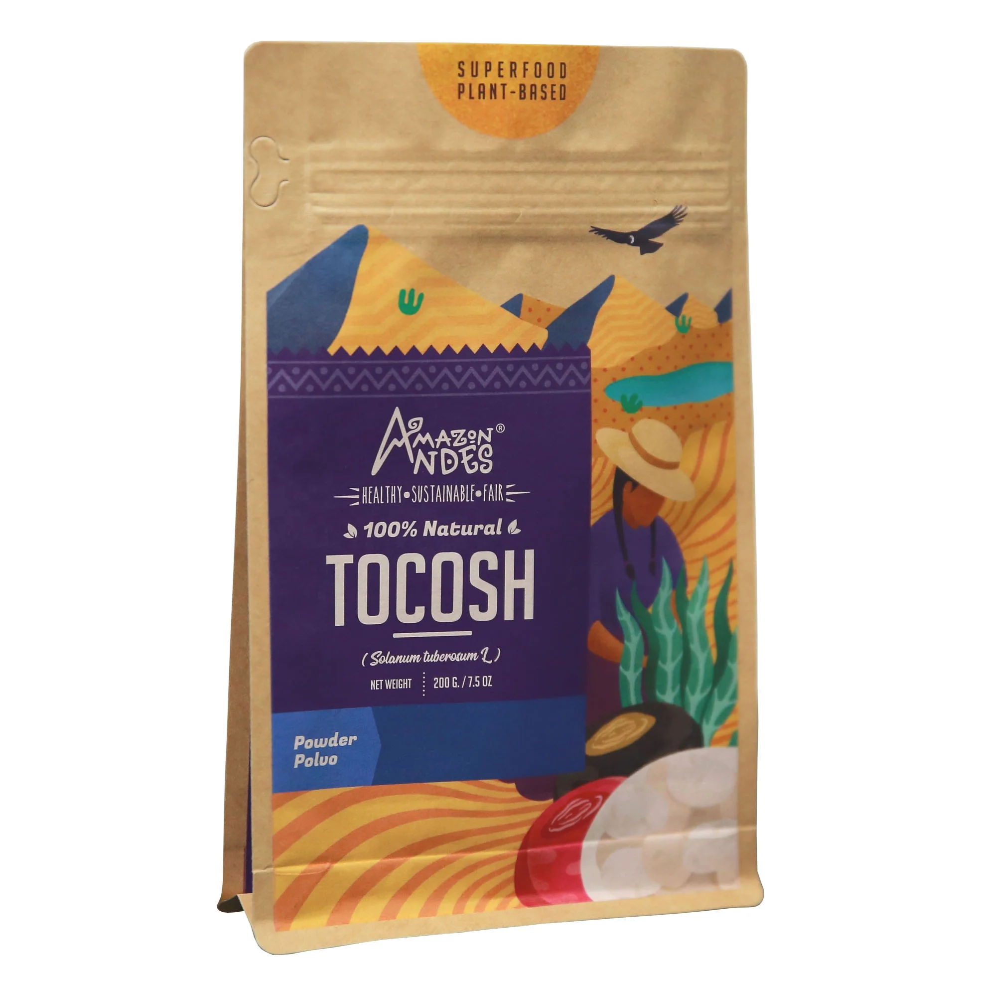 Custom Resealable Biodegradable Compostable Kraft Paper Pouch Stand Up Doypack with window for Snack Powder Packaging Bags