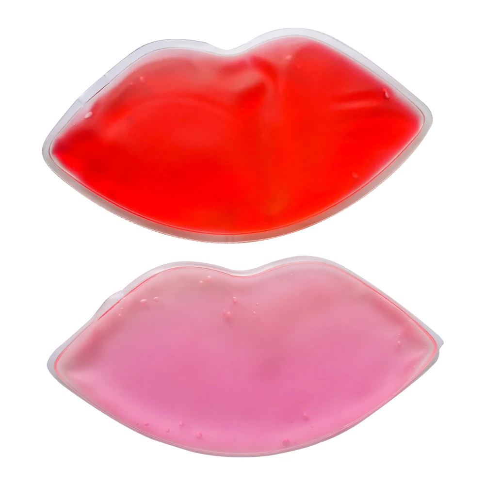 Factory Supply Relaxing Cooling and Hot Red Lip Shape Gel Ice Packs with logo to Relieve Pain and Fatigue