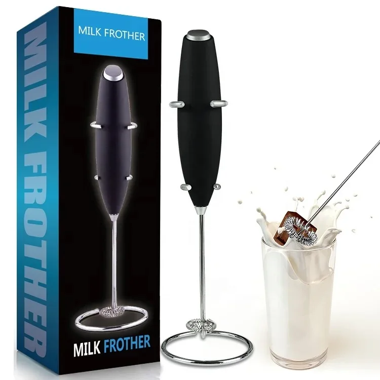 Powerful Milk Frother Fast Handheld Drink Mixer - Electric Whisk Foam Maker for Coffee Lattes Cappuccino Hot Chocolate