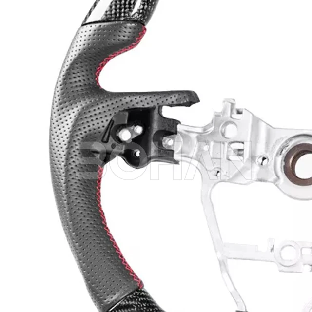 Real Carbon Fiber D-Type Racing Design Car Steering Wheel Nappa Perforated Leather for Toyota Camry RAV-4 Auris 2018+