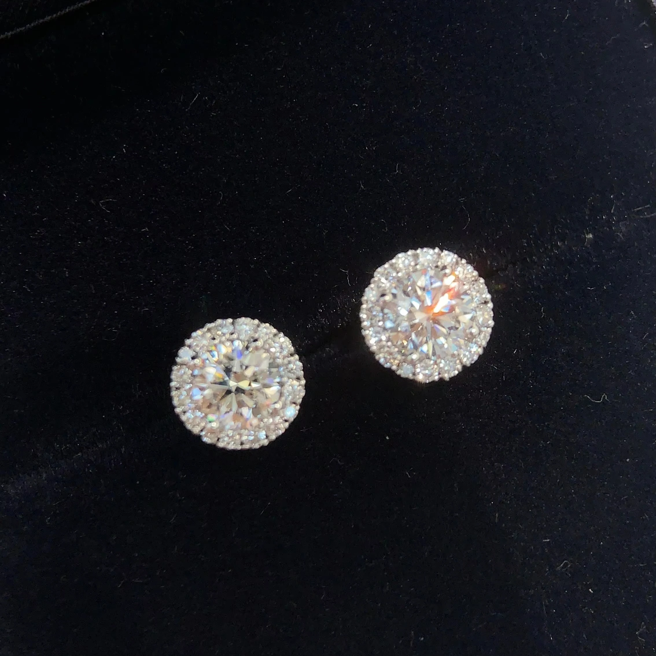 Lgi Gia certified HPHT CVD lab grown synthetic diamond 14k 18k solid gold 4 prong earrings studs lab grown studs 1 2 3 ct