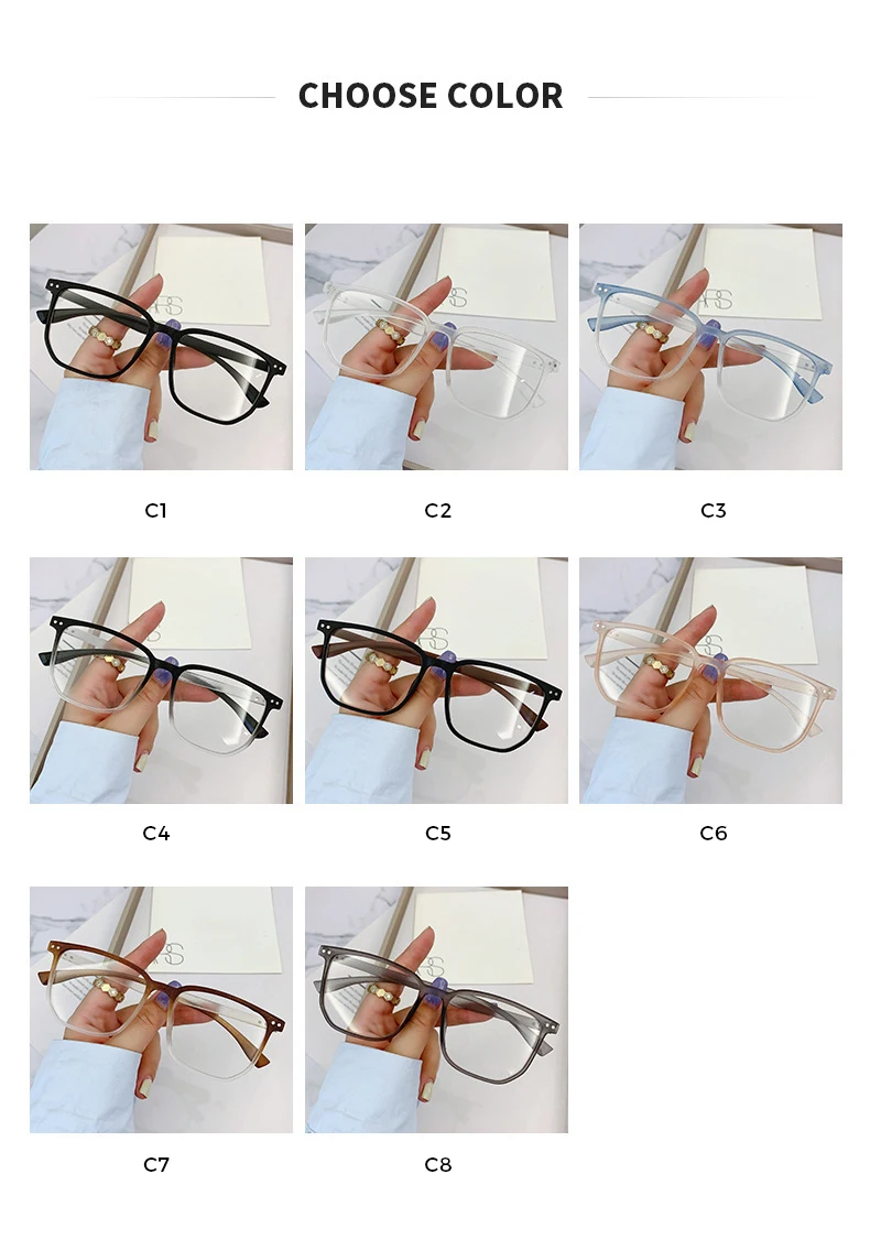 DOISYER Newest Fashion Photochromic Glasses Prescription Glasses Retro Classic Faux Wood Grain Square Anti blue Light Glasses