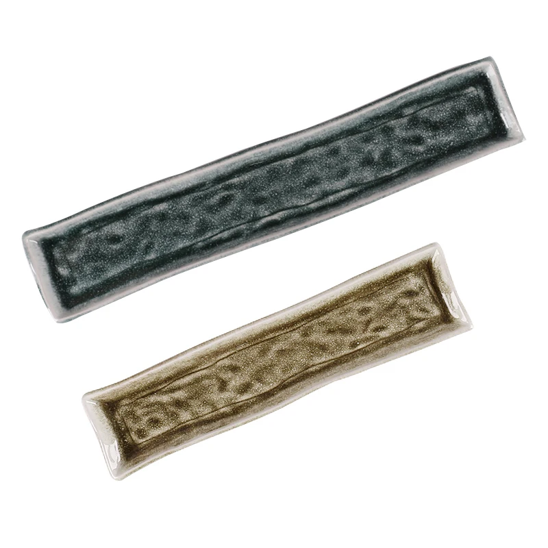 Japanese Korean restaurant color glazed porcelain long rectangular sushi plate Boat Ceramic Plates