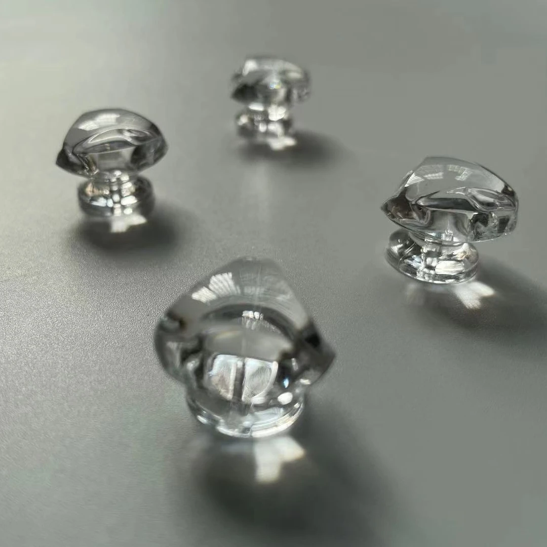 Small Jewelry Box Knob Handle  Clear Acrylic Plastic Cabinet Drawer Knobs Clear Acrylic Triangle Shape Knob