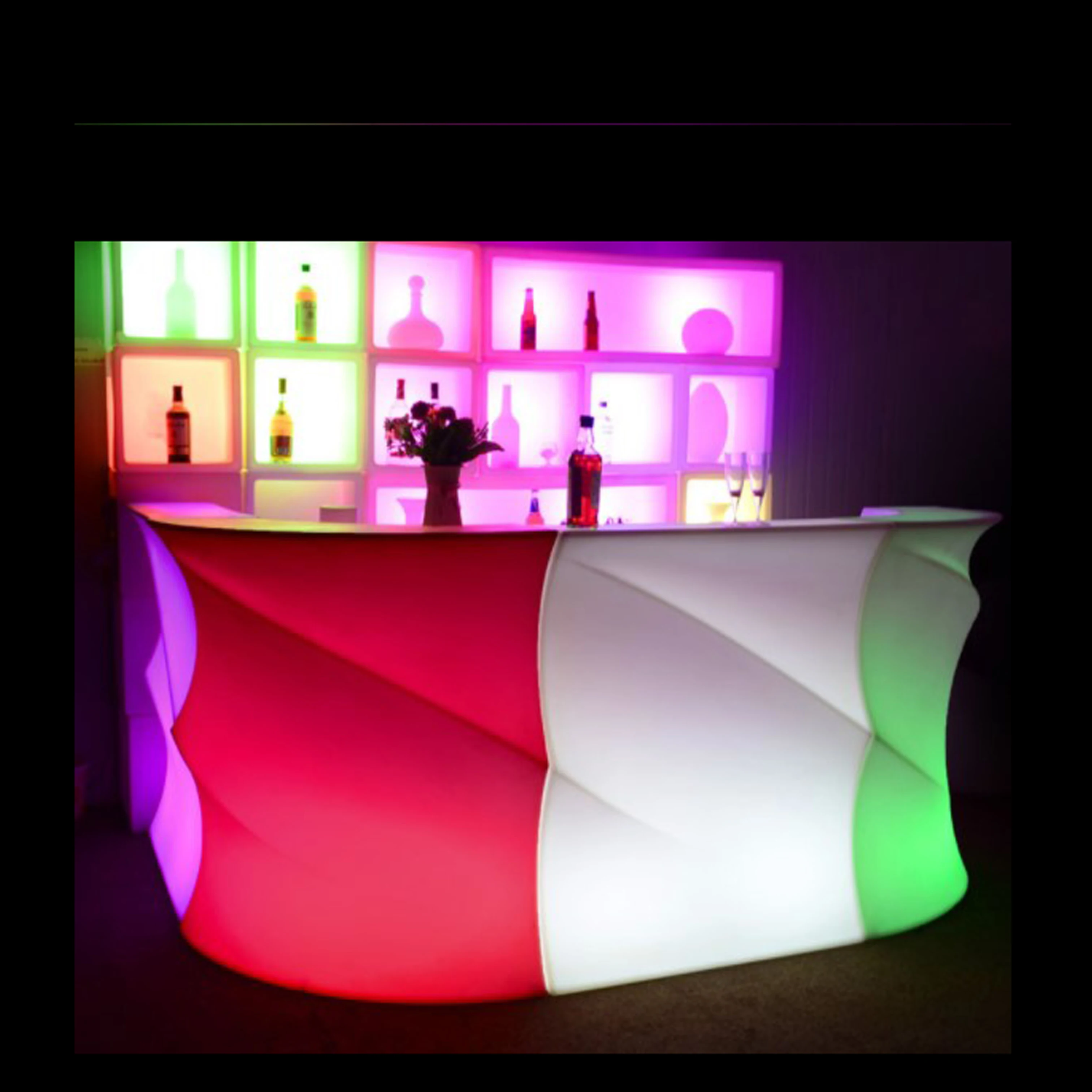 Glow Mobile  Portable Cocktail Table Bar Counter LED