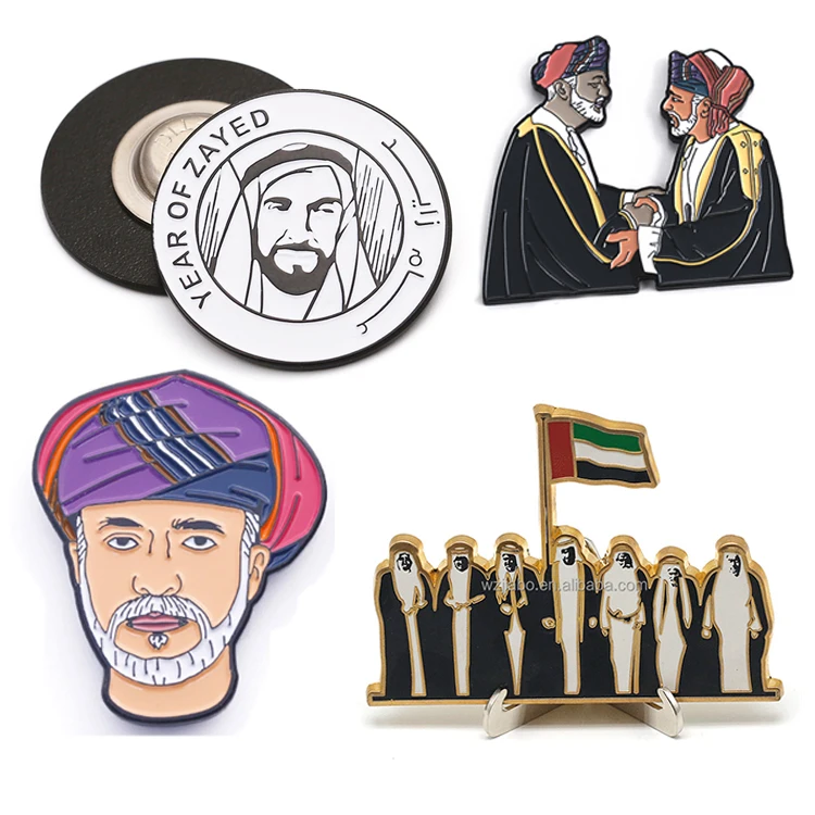 Jiabo Custom Made UAE Oman chief logos Metal Saudi arabia Lapel Pin badge For National day