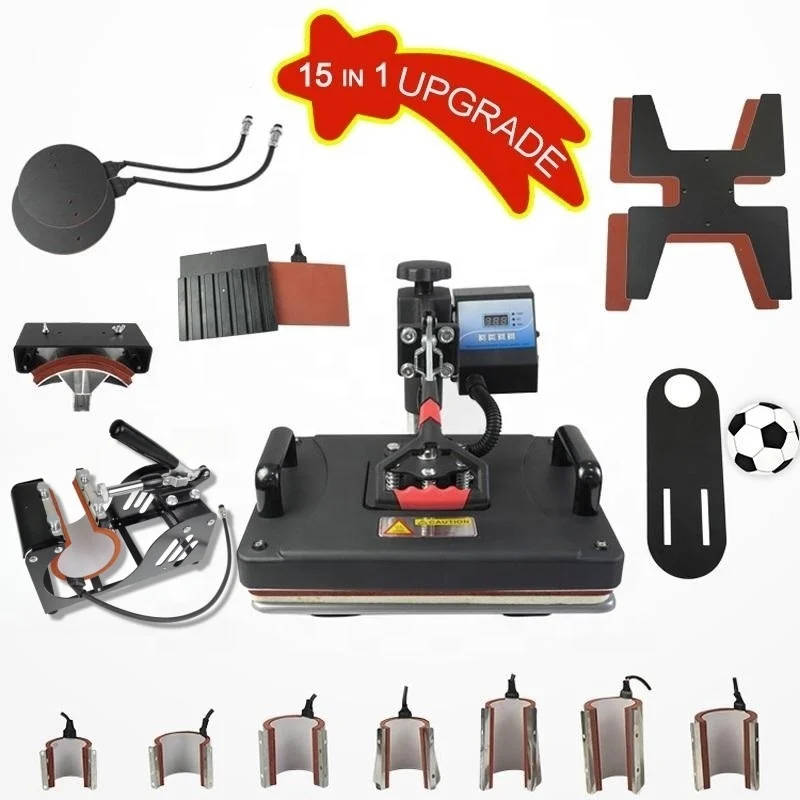 New product ideas 2023 15 in 1 sublimation transfer combo heat press machine Cup Mug T-Shirt Printing sublimation Machine
