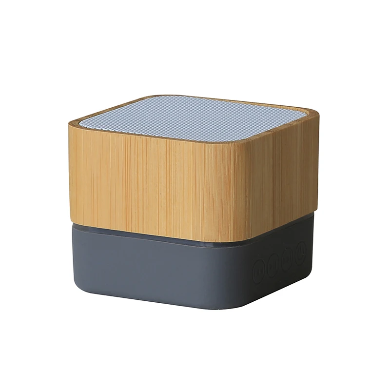 Bamboo Wood Square Mini Subwoofer Portable Wireless Speaker For Mobile Phone
