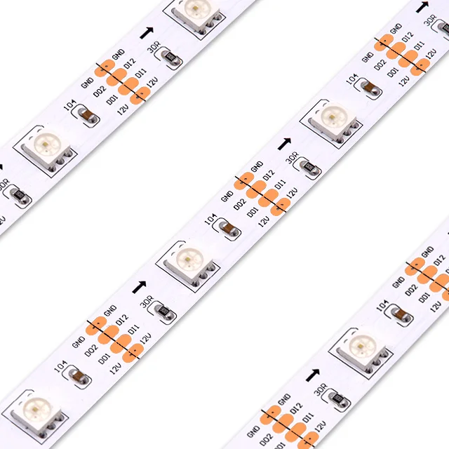 Arduino GS8208 30leds/m individually controller Smart Strip Lights RGB DC12V 5m Led pixel Strip