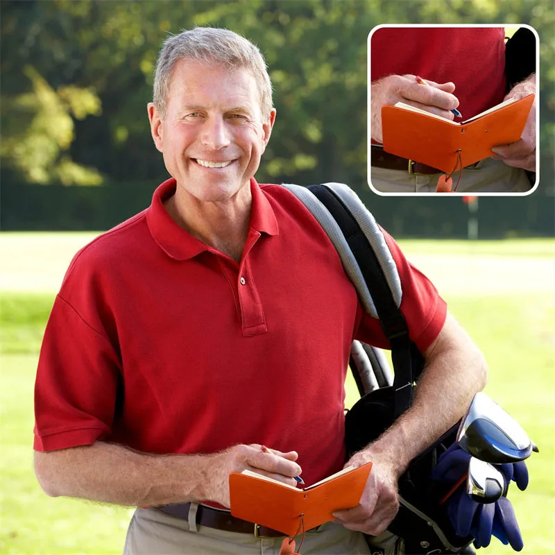 Golf Scorecard Book With Pencil Leather Golf Journal Notebook Golf Log Book Pocket Score Book for Men