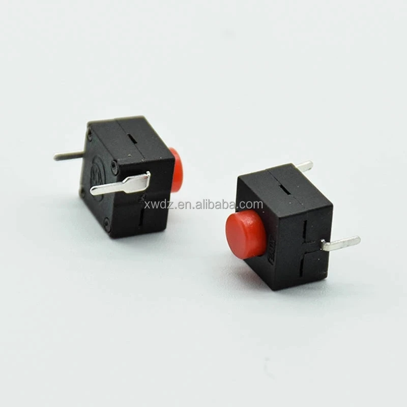 red/black Small micro self locking switch 8*8*8.4 wit 2 feet with lock light touch switch button switch L068-A DC30V1A
