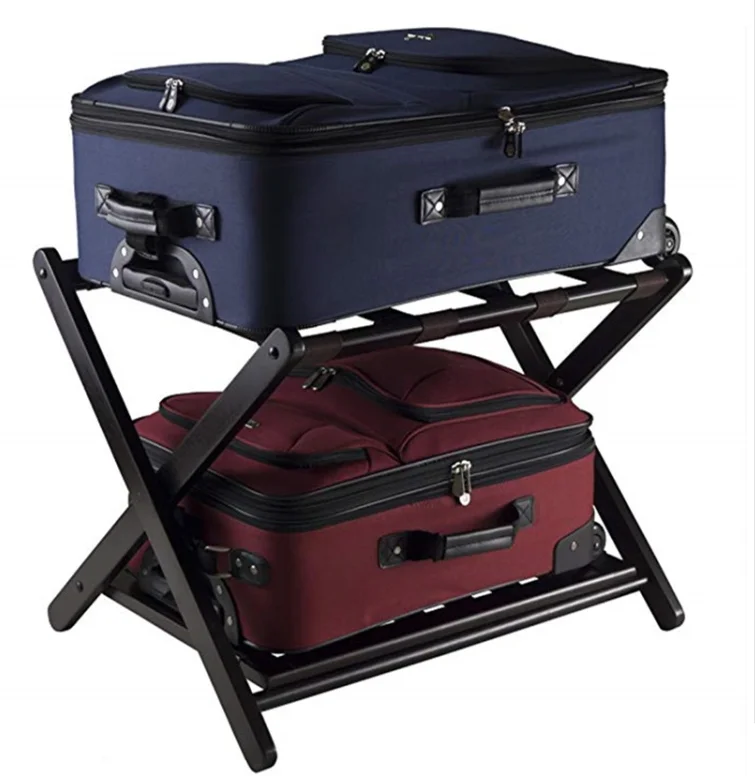 Товары для отдыха и гостиниц, оптовая продажа, складная вешалка для багажа из массива дерева, полка-Органайзер