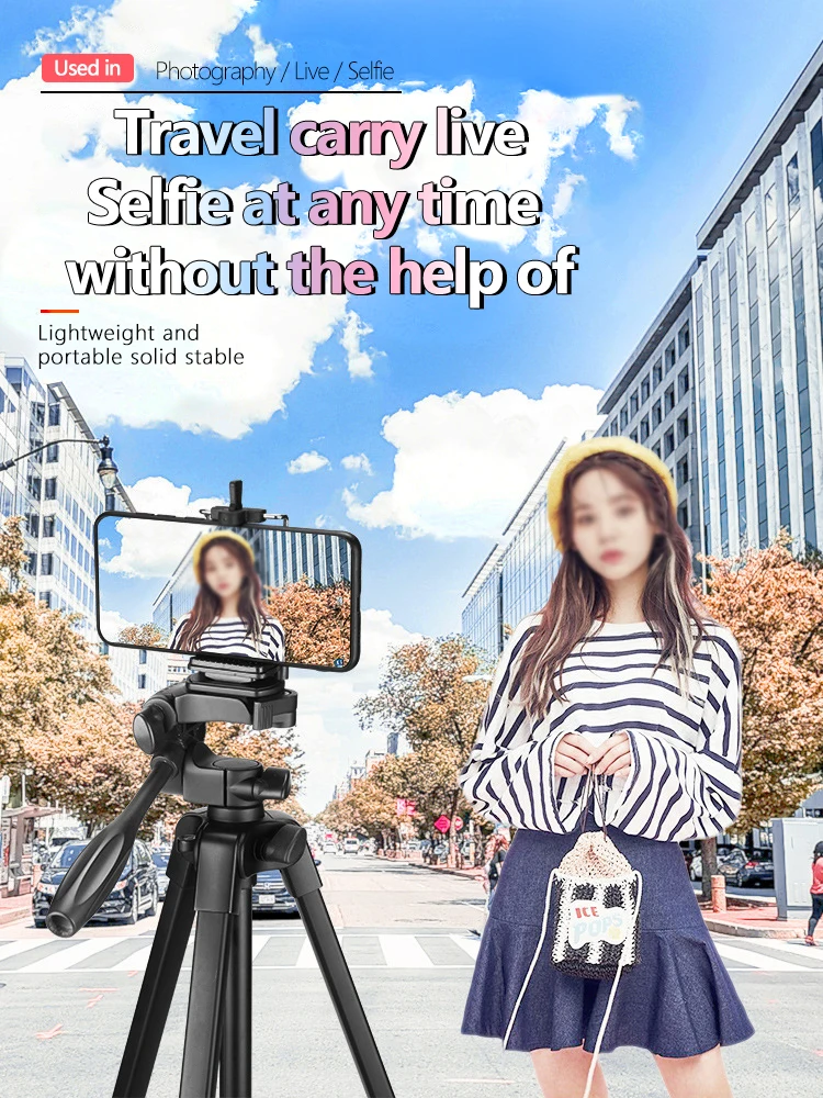 BZ Retractable tripod is suitable for mobile phone live broadcast, outdoor shooting and live broadcast fixed tripod