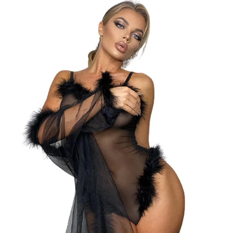  2021 Winter new nightclub sexy mesh see-through raw edge sling woman