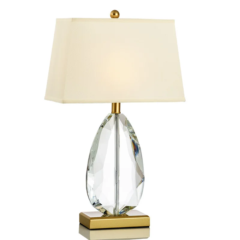 Nordic simple American living room fashion crystal lamp bedroom bedside exhibition hall hotel study lamp