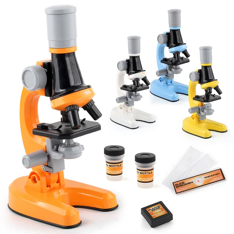 Science Learning Microscope Toy Set Kids Educational STEM Kit 1200X Magnification Explore Biological Microscope Toys With LED