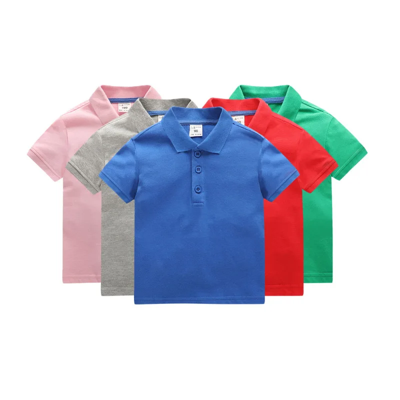 OEM Plain Custom Logo 100% Cotton Blank Kids School Uniform Girls Boys Polo Shirt