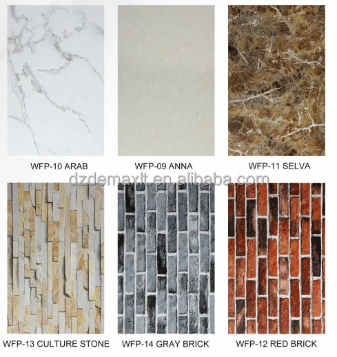 High Quality Waterproof Fireproof Glossy Stone Surface PVC Marble Sheet For Home Wall Decoration