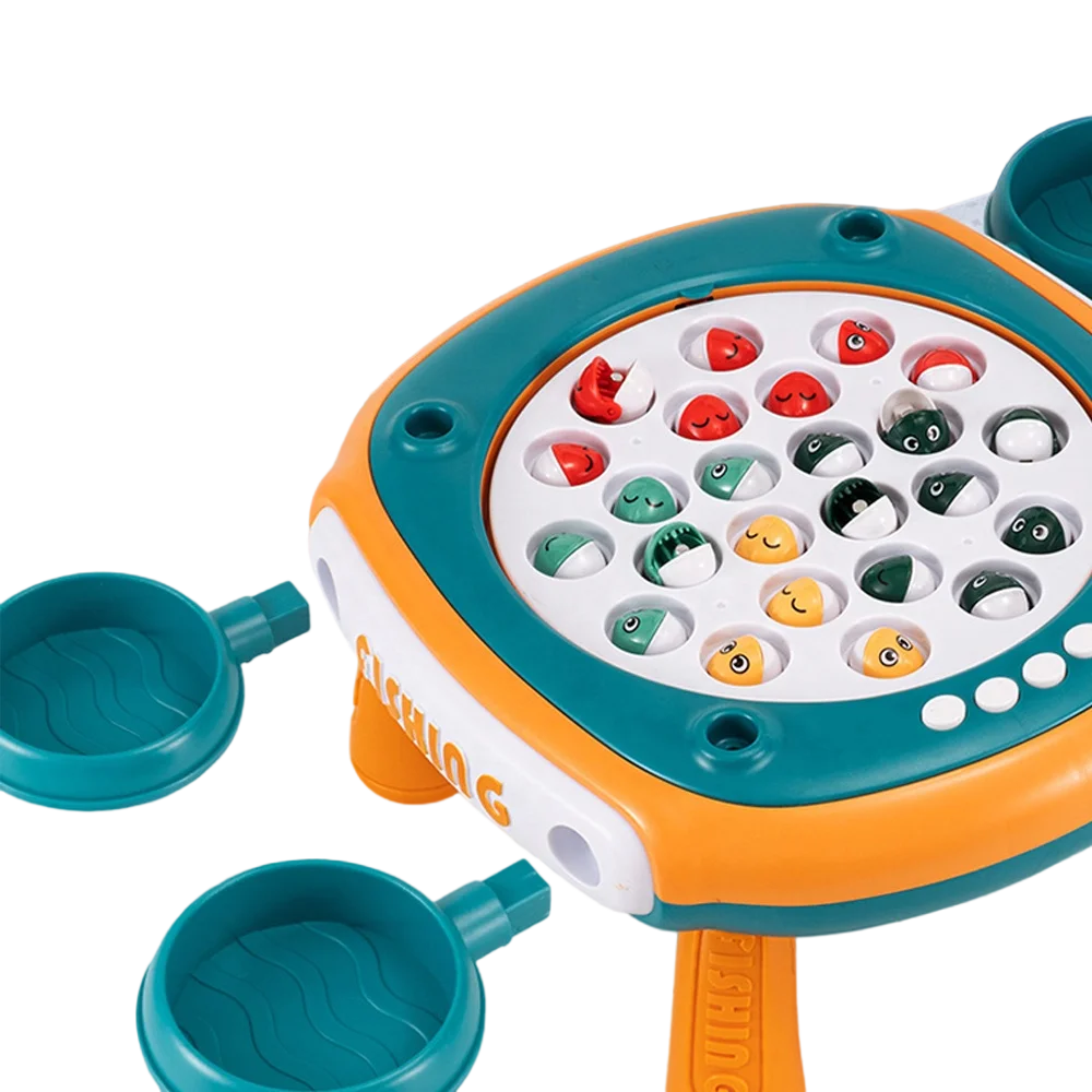 2025 circulation rotating fishing toy  electric multifunction table educational game mini fishing toy
