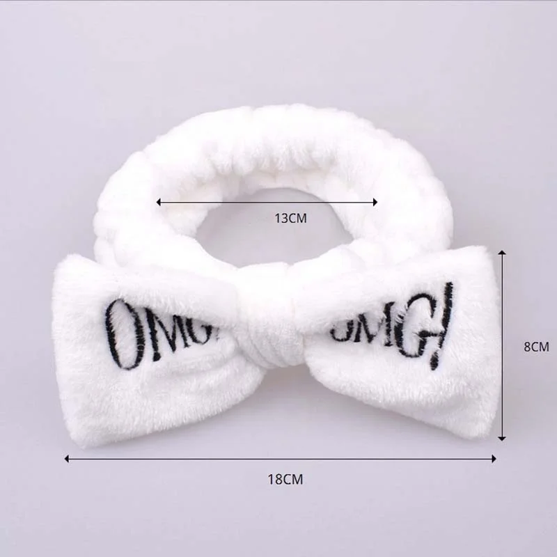 Promotional headband OMG hair makeup bow tie soft stretchy spa yoga female gift headbands