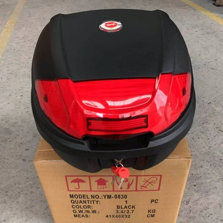 Waterproof Top Load Bearing 4kg Injection Molding Matte Black PP Motorcycle Trunk Tail Boxes