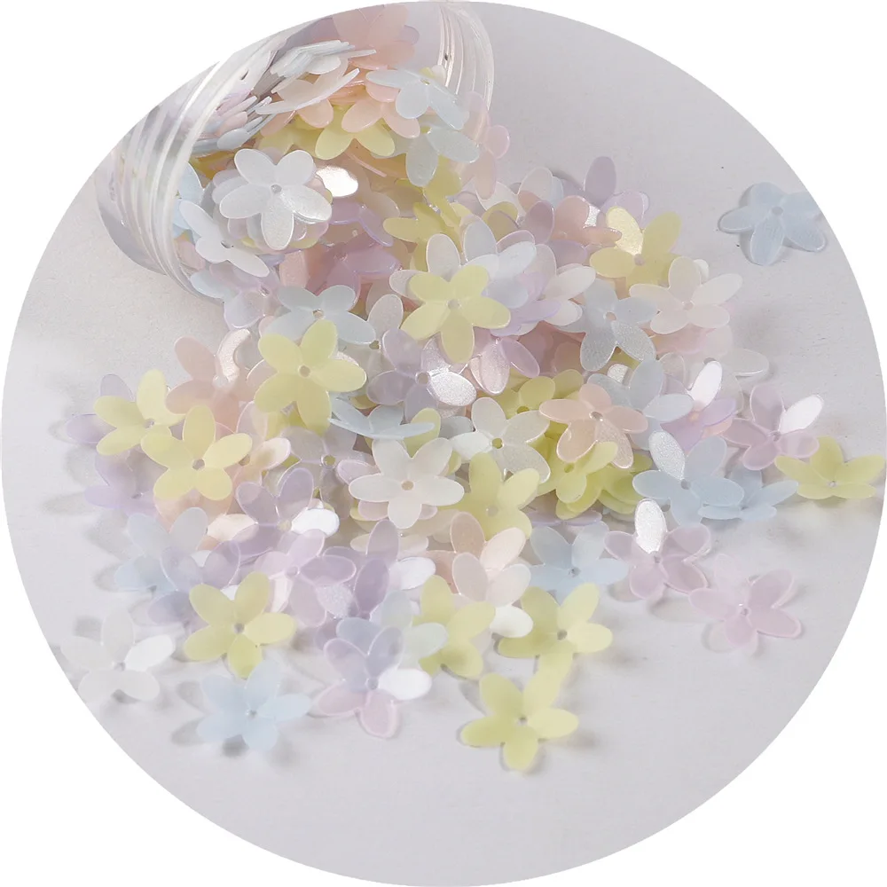 Lan Guang Factory Wholesale Macaron Color Flower Shape Loose Sequins Multi-colored Sequins For DIY Nail Art Garment Decoration