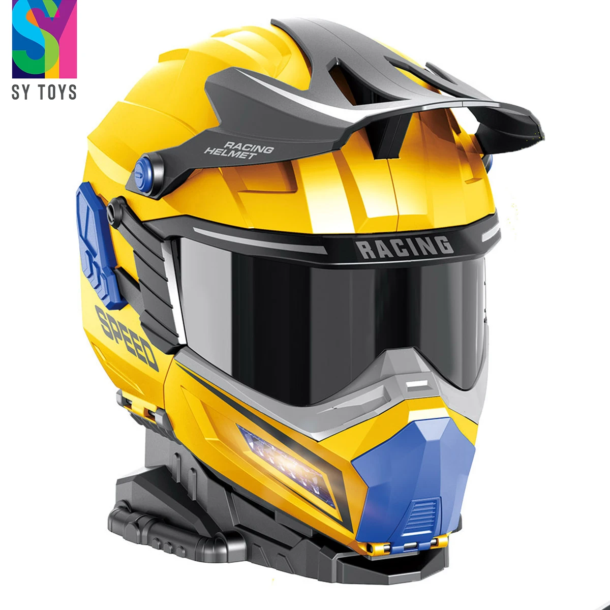 SY TOYS Unisex Plastic Airplane Garage Parking Lot Track Toy Light Car Off-Road Helmet Variant Storage Variant Storage Parking