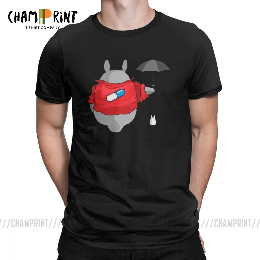 
Novelty Totoro Meets Akira T-Shirts Men O Neck Cotton T Shirts Short Sleeve Tees Gift Idea Clothing 