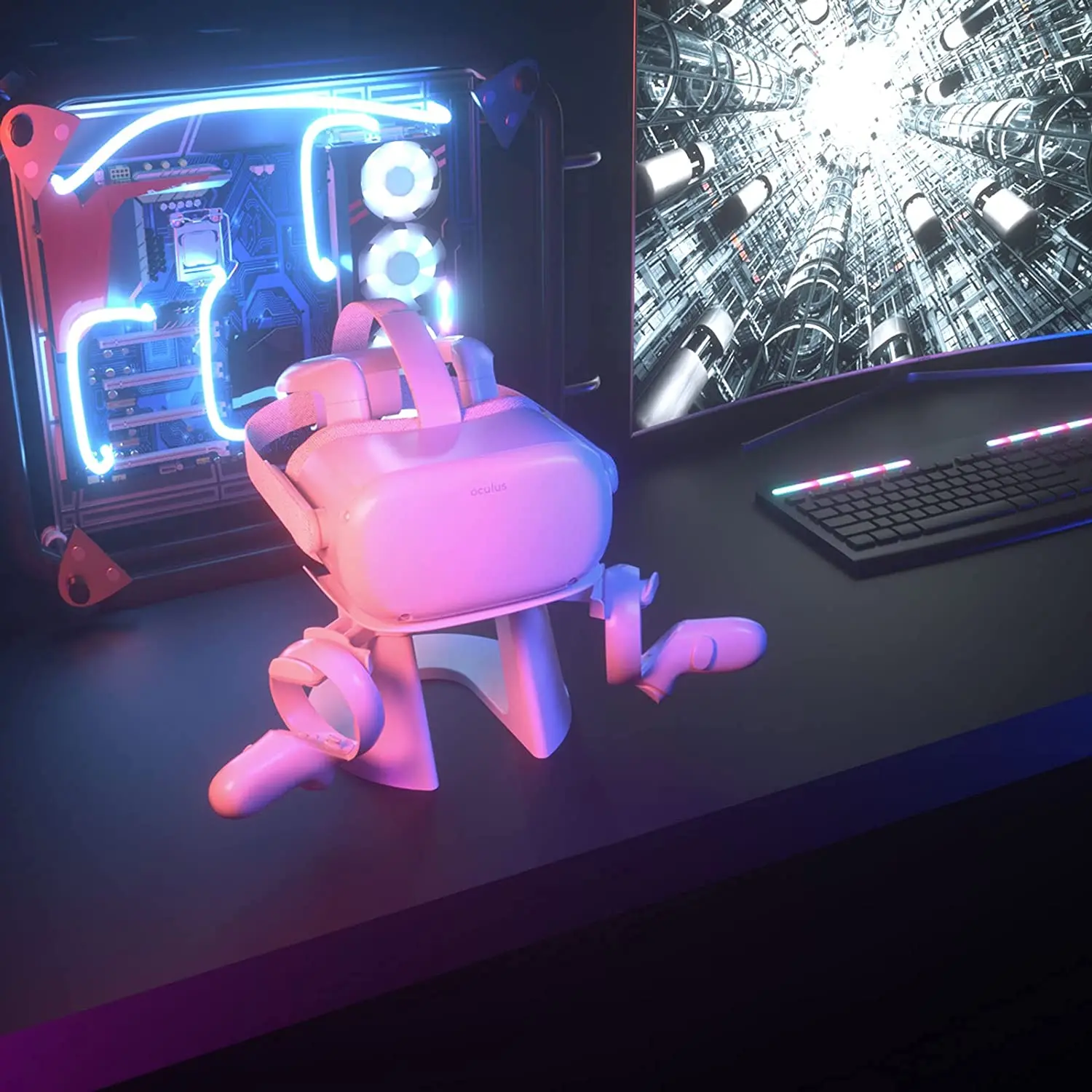  Держатель для гарнитуры и контроллера Oculus Quest 2/Rift S/GO/HTC Vive/Vive Pro/Индекс