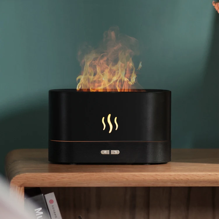 New Arrivals Portable 180ml Hotel Room Flame 3D Effect Diffuser Aroma Air Humidifier Ultrasonic USB Cool Mist Lamp for Wholesale
